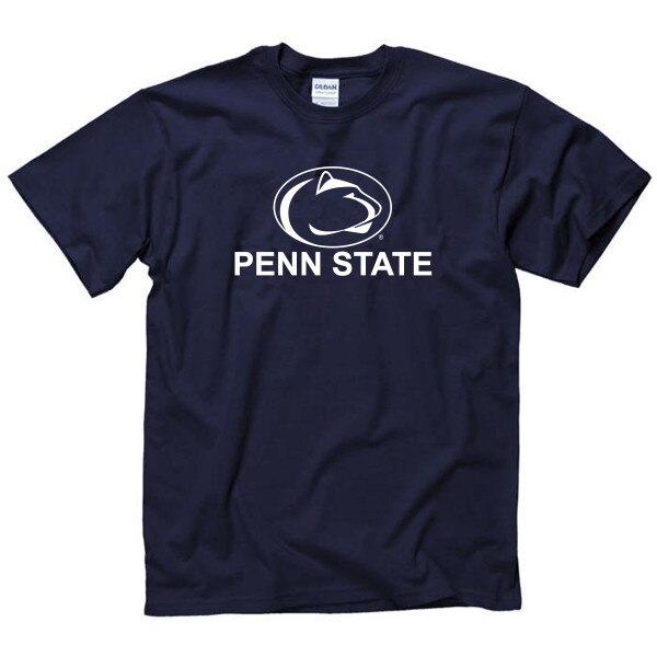 short sleeve navy t-shirt with Athletic Logo over Penn State